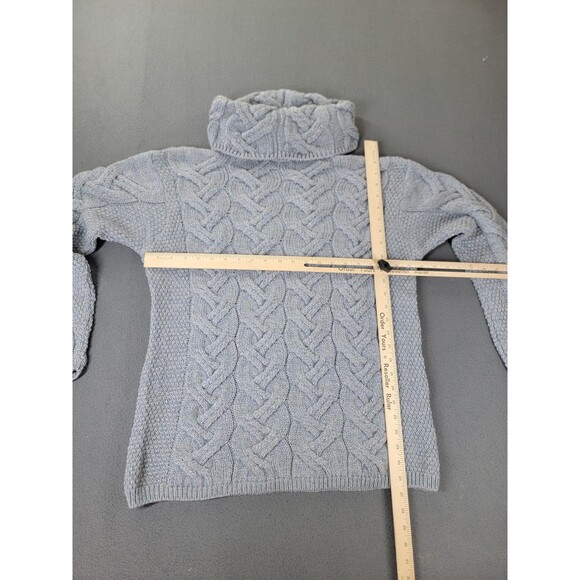 Aran Woollen Mills Sweater Womens Large Cable Knit Turtleneck Merino Ireland - Picture 8 of 11
